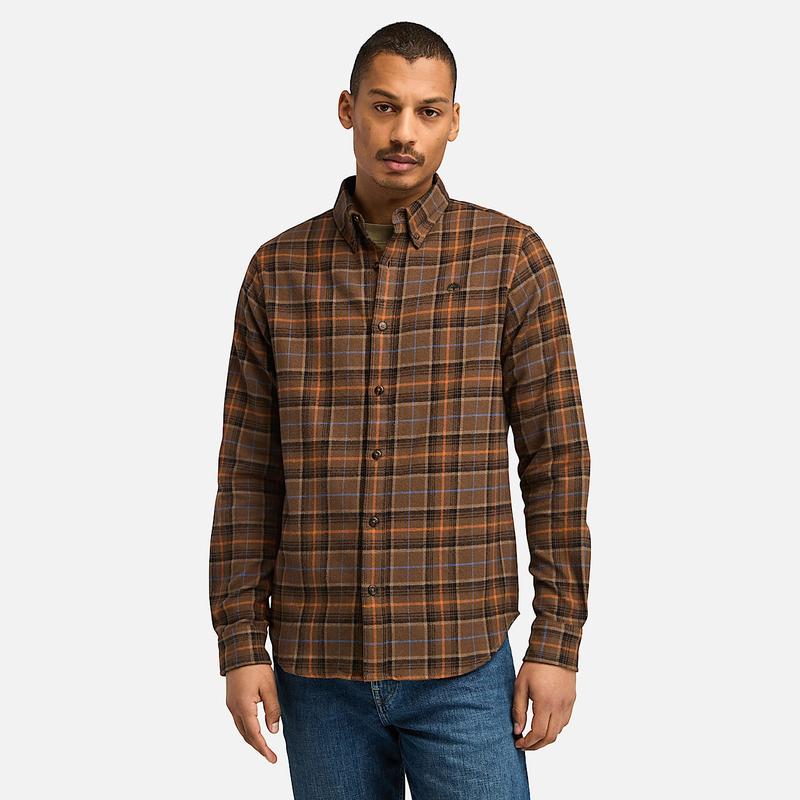 Camisa Xadrez em Flanela de Peso Médio para Homem em azul-escuro Timberland