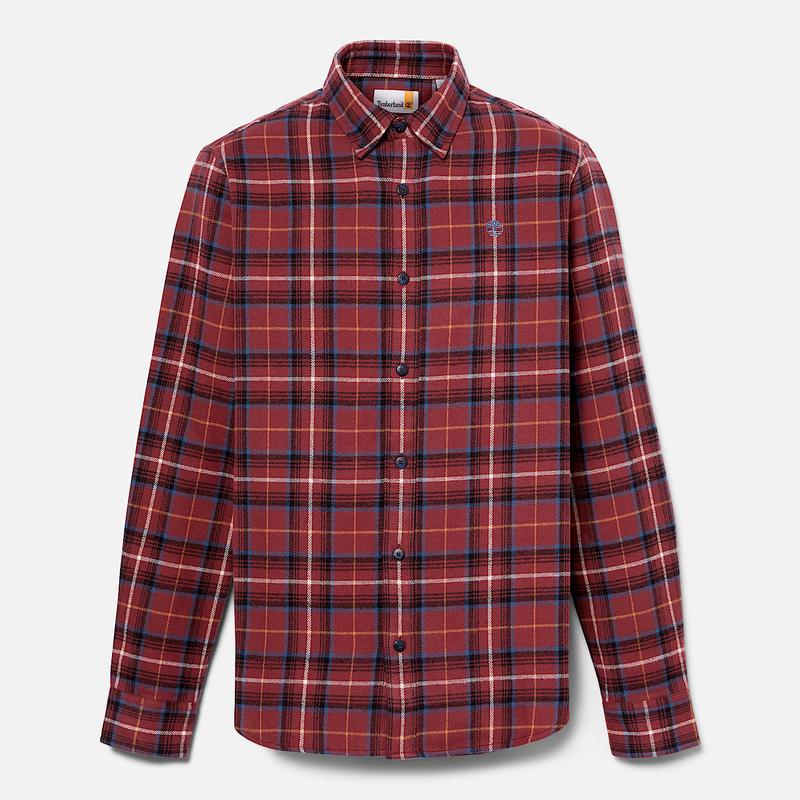 Camisa Xadrez em Flanela de Peso Médio para Homem em azul-escuro Timberland