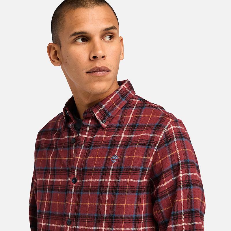 Camisa Xadrez em Flanela de Peso Médio para Homem em azul-escuro Timberland