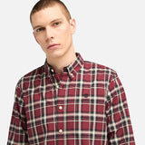 Camisa Xadrez em Popelina Elástica para Homem em bege Timberland