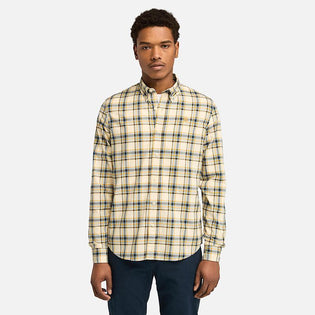 Camisa Xadrez em Popelina Elástica para Homem em bege Timberland