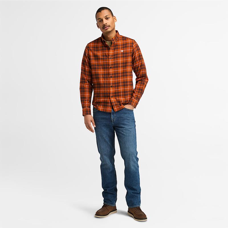 Camisa Xadrez com Tecnologia Solucell Air™ para Homem em Laranja Timberland