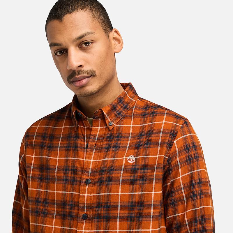 Camisa Xadrez com Tecnologia Solucell Air™ para Homem em Laranja Timberland