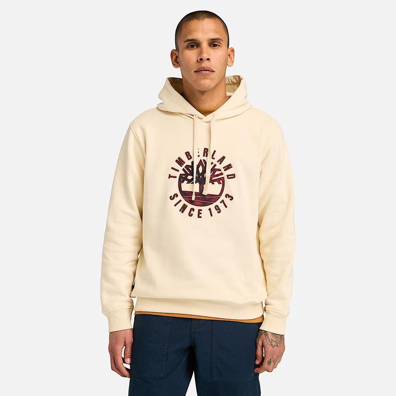 Camisola com Capuz Gráfica Holiday para Homem em bege Timberland