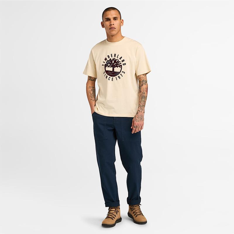 T-shirt com Gráfico Holiday para Homem em bege Timberland