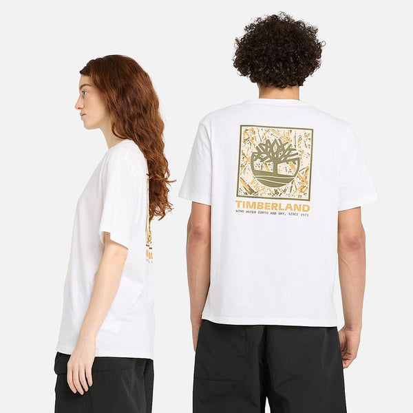 T-shirt de Manga Curta Stack Camo Sem Género em branco Timberland