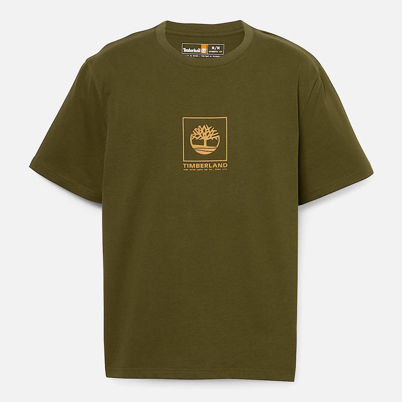 T-shirt de Manga Curta Stack Camo Sem Género em branco Timberland