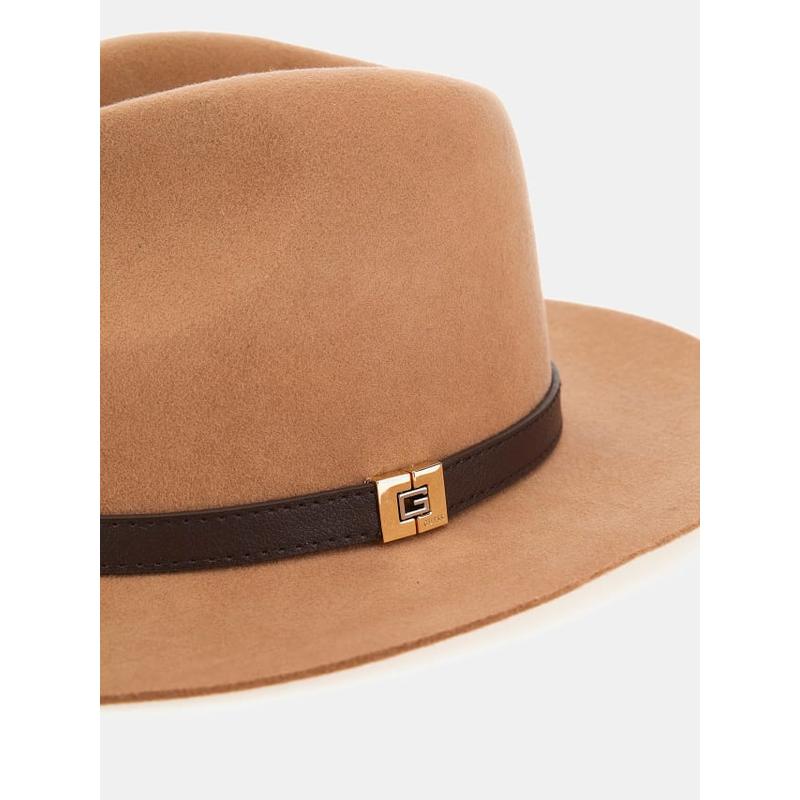 Chapéu Fedora com inscrição do logótipo Guess