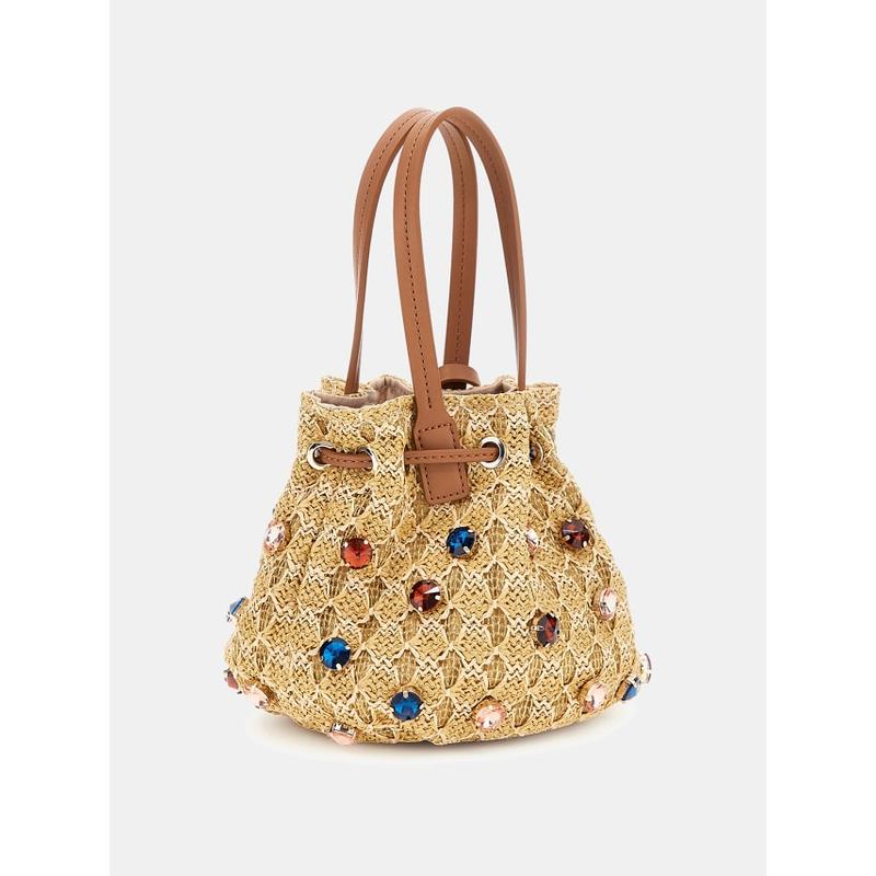 Mala bucket em ráfia loreny Guess