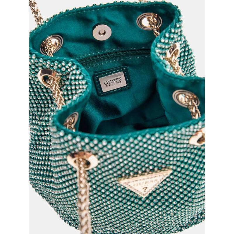 Mini mala bucket bag lua strass Guess