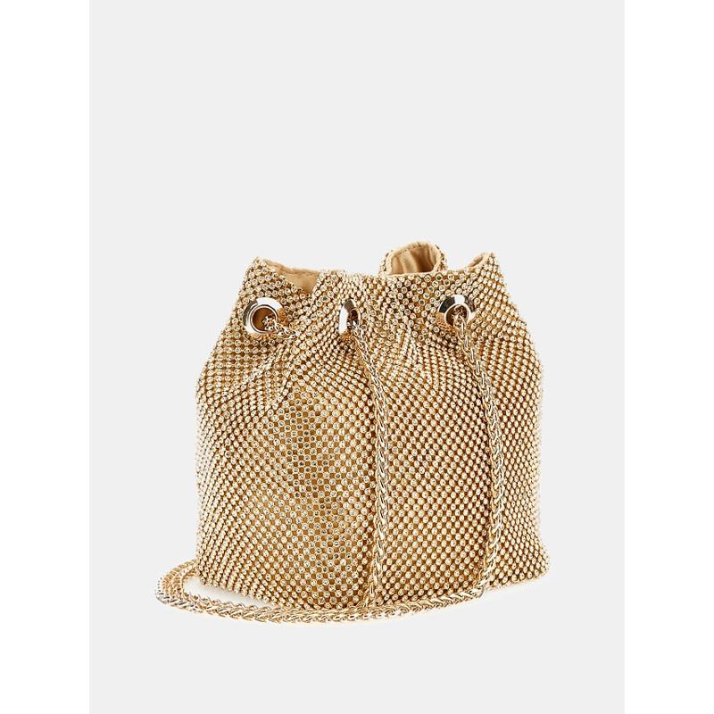 Mini mala bucket bag lua strass Guess