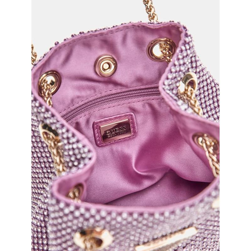 Mini mala bucket bag lua strass Guess