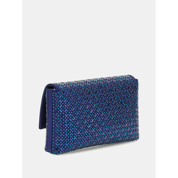 Clutch Zalina de cetim e strass Guess