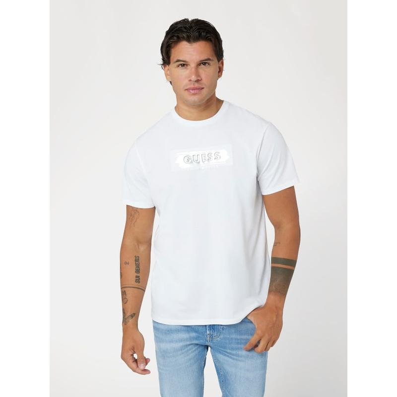 T-shirt com logo laminado Guess