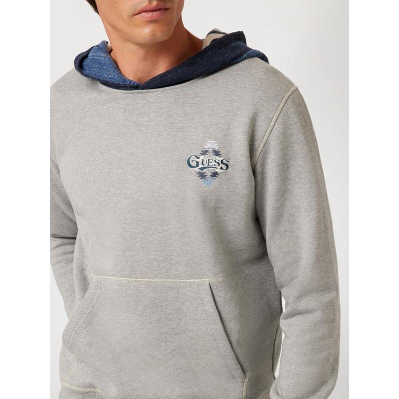 Sweatshirt com capuz de cor contrastante Guess