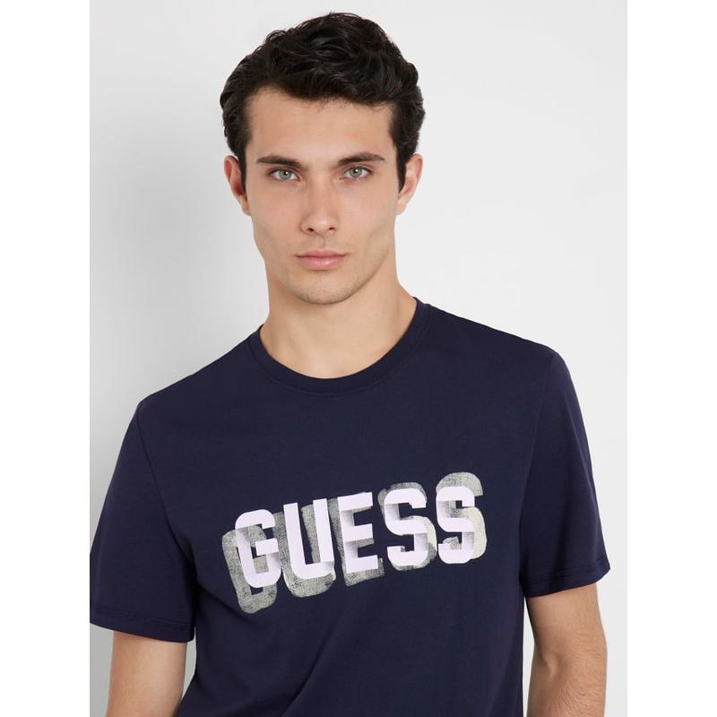 T-shirt logo à frente Guess