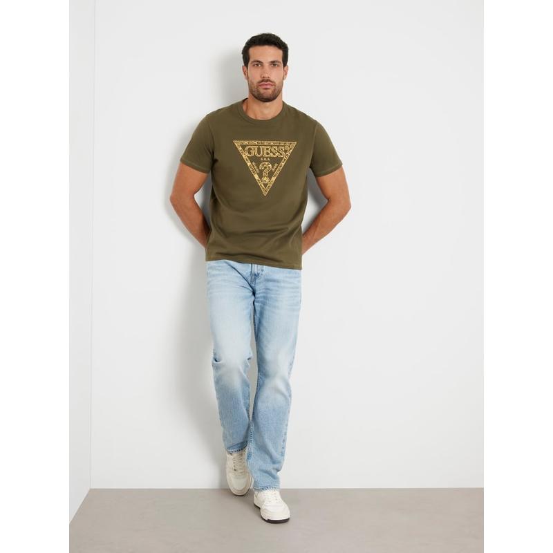 T-shirt logo triângulo Guess