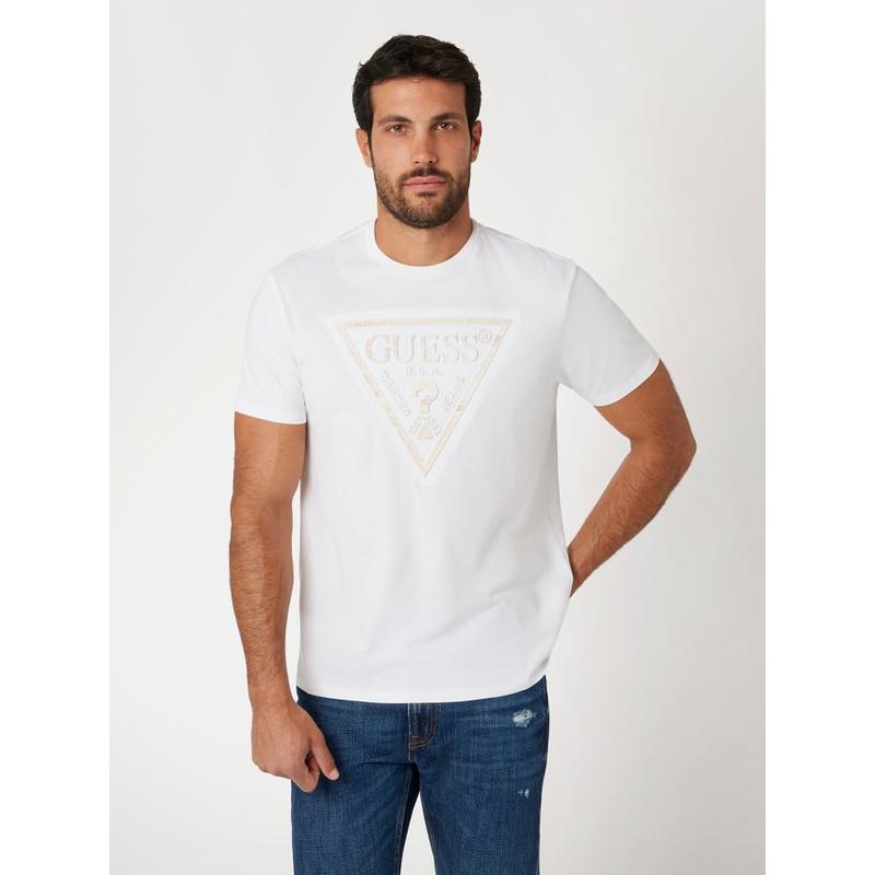 T-shirt logo triângulo Guess