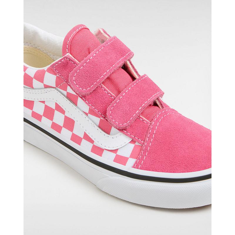 Ténis com banda aderente Old Skool Checkerboard para criança (4-8 anos) Vans Rosa