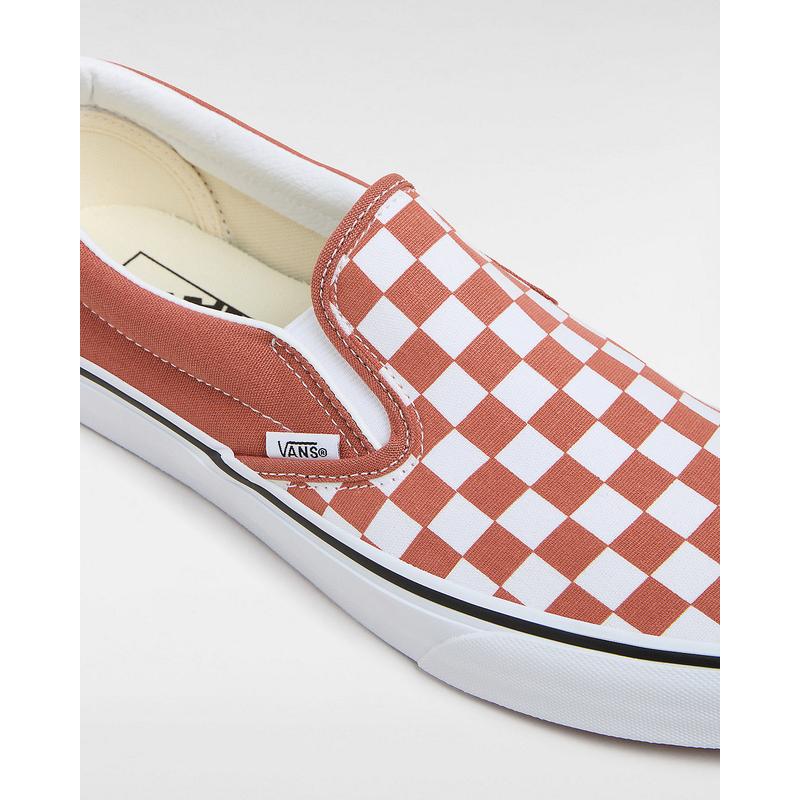 Ténis Classic Slip-On Checkerboard Vans Laranja