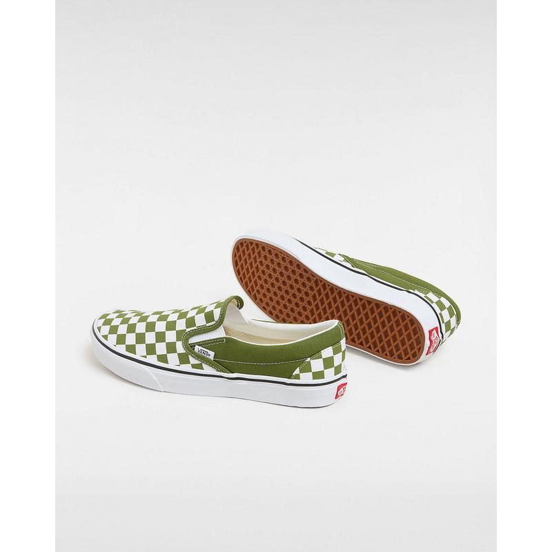 Ténis Classic Slip-On Checkerboard Vans Verde