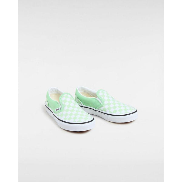 Ténis Classic Slip-On Checkerboard para criança (4-8 anos) Vans Verde