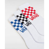 Meias Drop V Classic Check Crew para criança (3 pares) Vans Branco