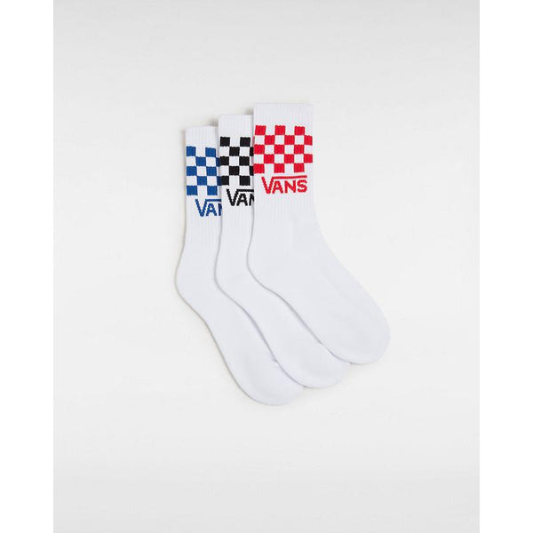 Meias Drop V Classic Check Crew para criança (3 pares) Vans Branco