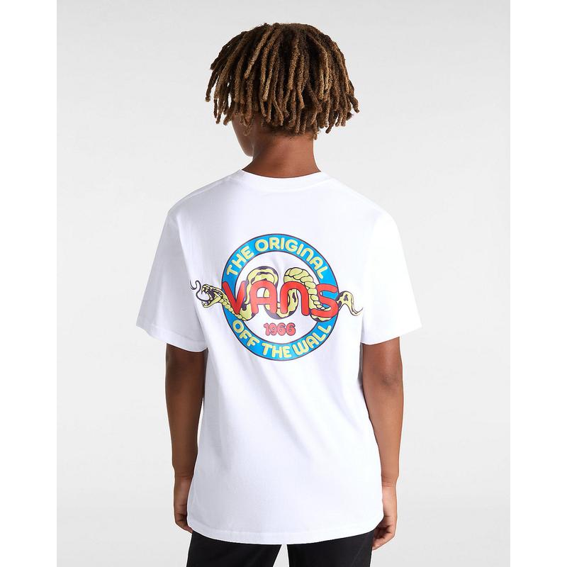 T-shirt Goodness Snakes para criança (8-14 anos) Vans Branco