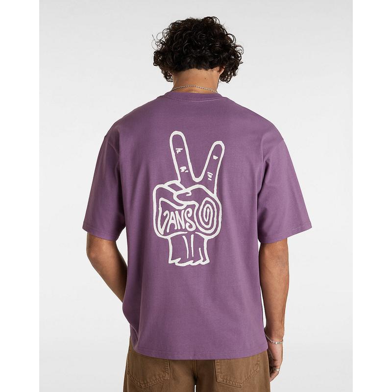 T-shirt V Hand Loose Vans Roxo