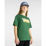 T-shirt Checker Drop para criança (8-14 anos) Vans Verde Claro