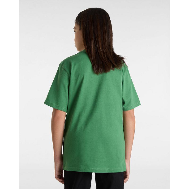 T-shirt Checker Drop para criança (8-14 anos) Vans Verde Claro