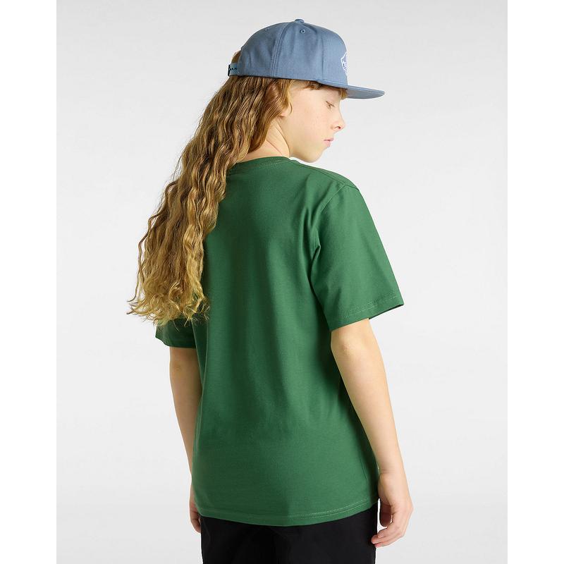 T-shirt Checker Drop para criança (8-14 anos) Vans Verde Claro