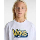 T-shirt Checker Drop para criança (8-14 anos) Vans Branco