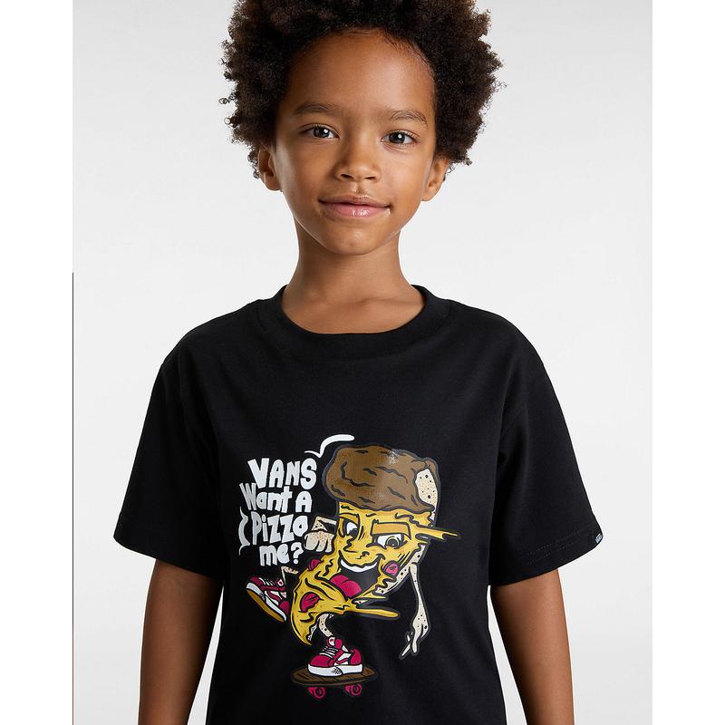 T-shirt Pizza Me para criança (2-8 anos) Vans Preto