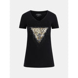 T-shirt logo triângulo animalier Guess