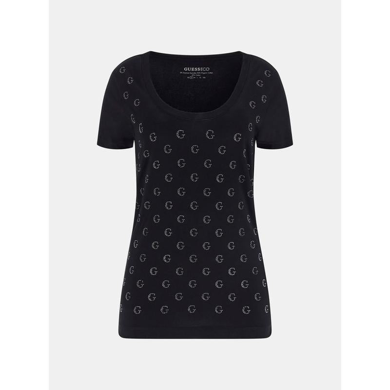 T-shirt logo g com strass Guess