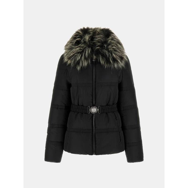 Casaco puffer com gola de pelo sintético Guess