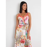 Vestido comprido estampado floral Guess