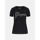 T-shirt elástica logo à frente com strass Guess