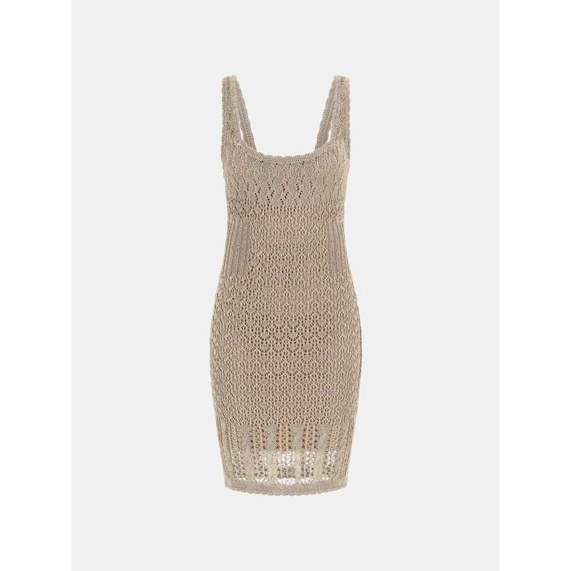 Vestido mini de malha lurex Guess