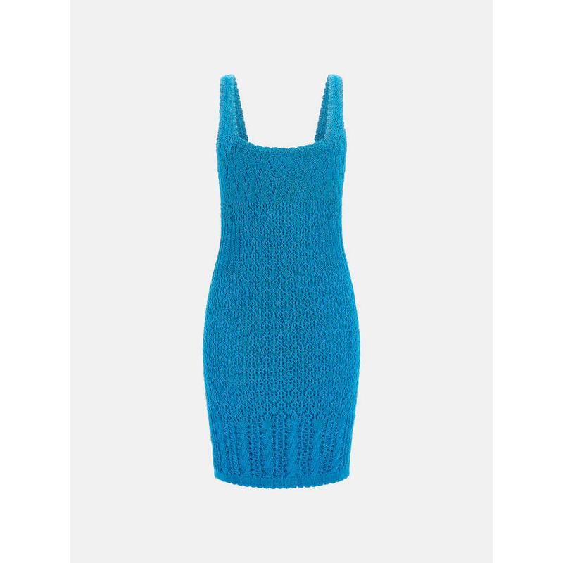 Vestido mini de malha lurex Guess