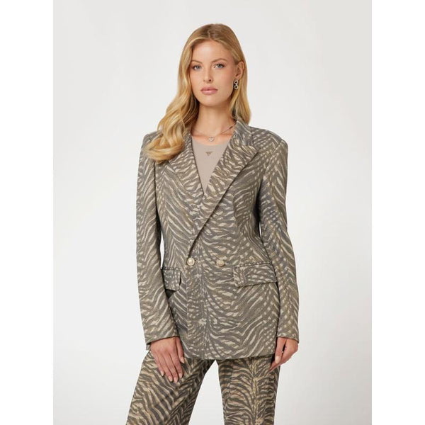 Blazer abotoamento duplo estampado de zebra Guess