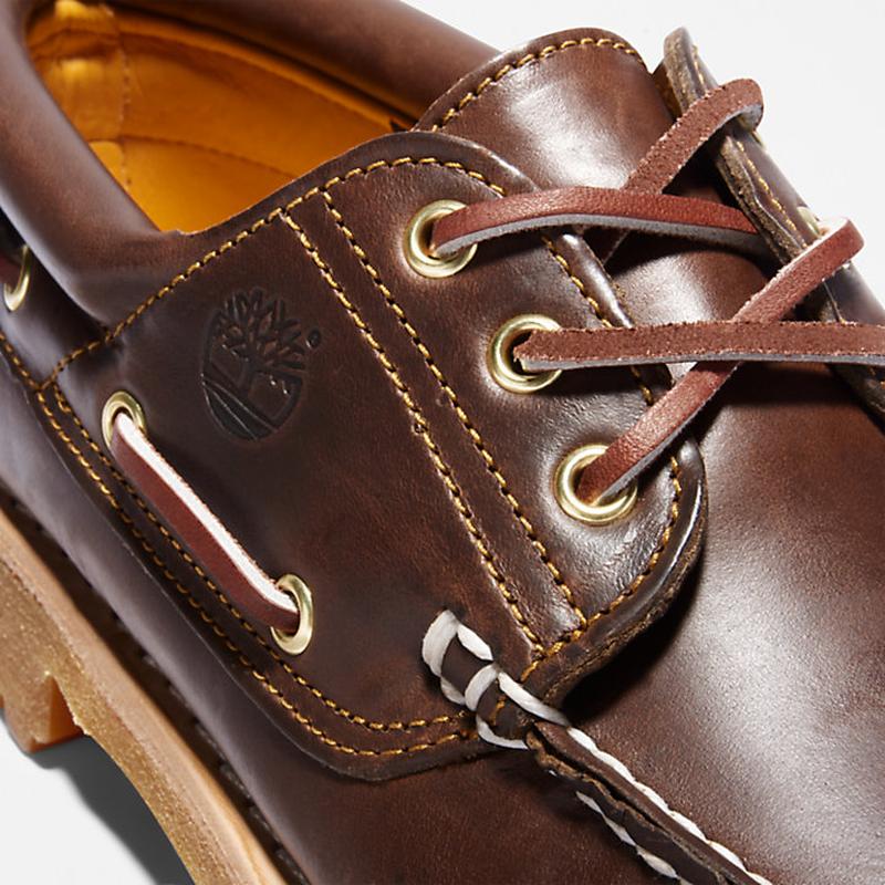 Sapato de Vela Cosido à Mão com 3 Ilhós para Homem em castanho Timberland