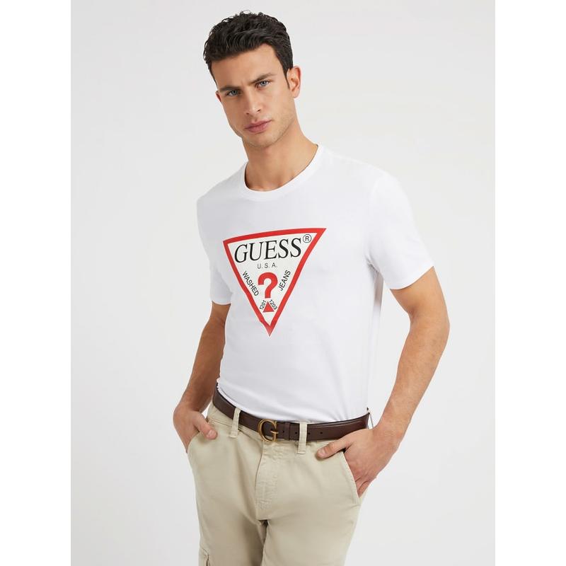 T-shirt com logótipo do triângulo Guess