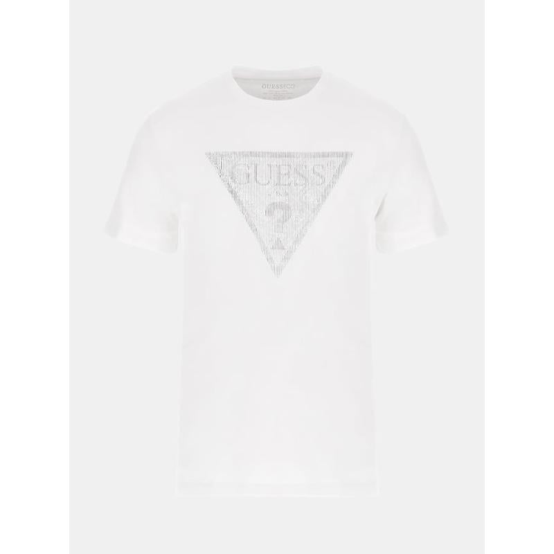 T-shirt logo triângulo frontal Guess