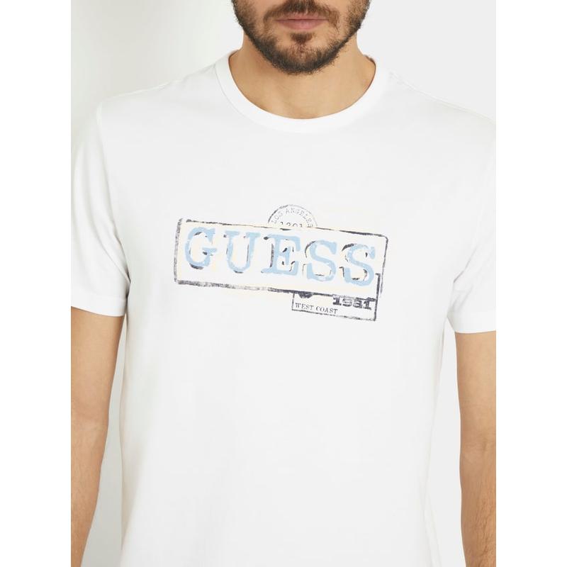 T-shirt logo à frente Guess