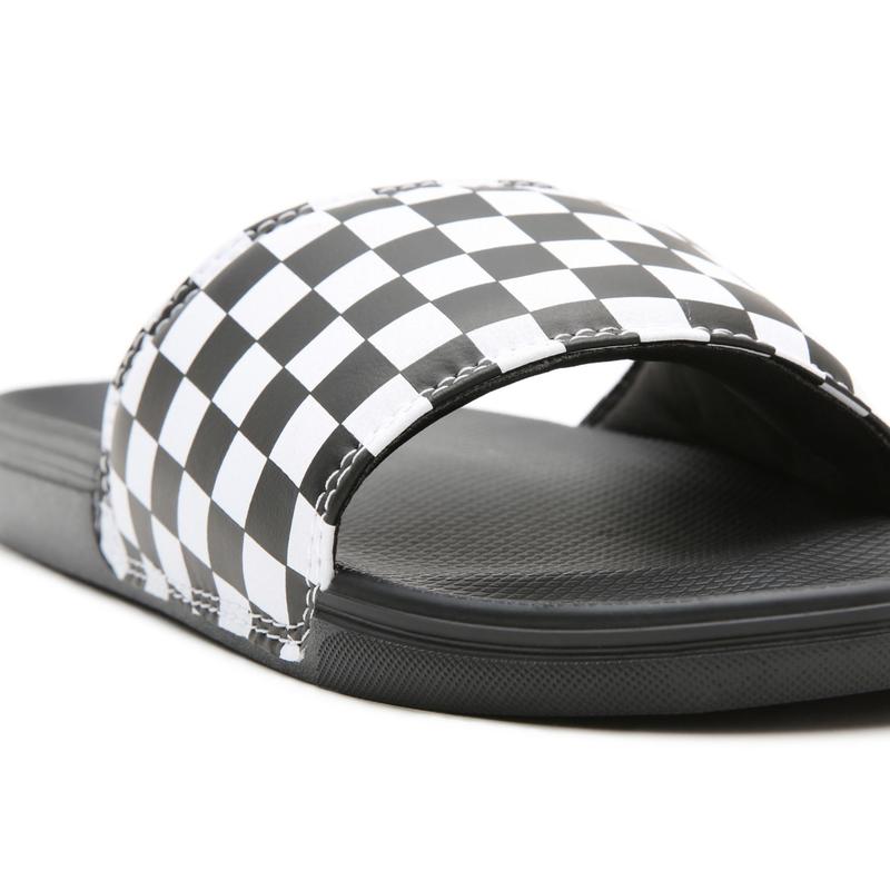 Sandálias Checkerboard Mens La Costa Slide-on Vans Preto